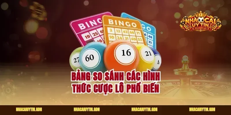 Bảng so sánh các hình thức cược lô phổ biến